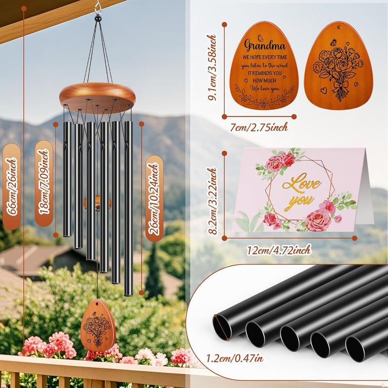 Winzwon Gifts for Grandma Women, Wind Chimes for Outside 26" Inches, Memorial Sympathy Wind Chimes, Garden Patio Balcony Yard Decor, House Warming Gifts for New Home - Image 4